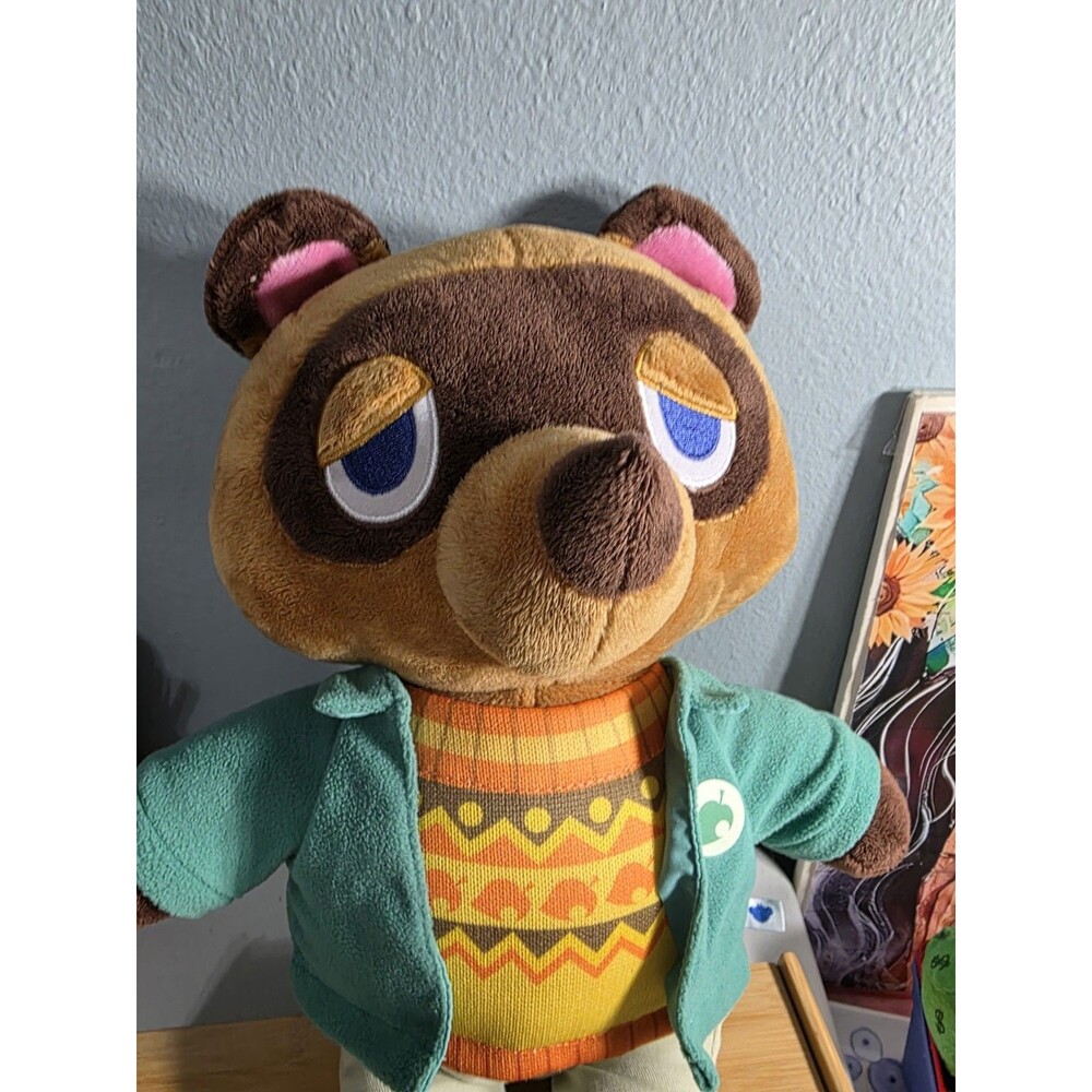 Build A Bear Tom Nook Animal Crossing Plush 18” Green Jacket Sweater